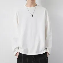 

Autumn New Color Faion Brand Casual Sweater Loose Fit Hoodie round Ne Pure Color Men's Streetwear Spring