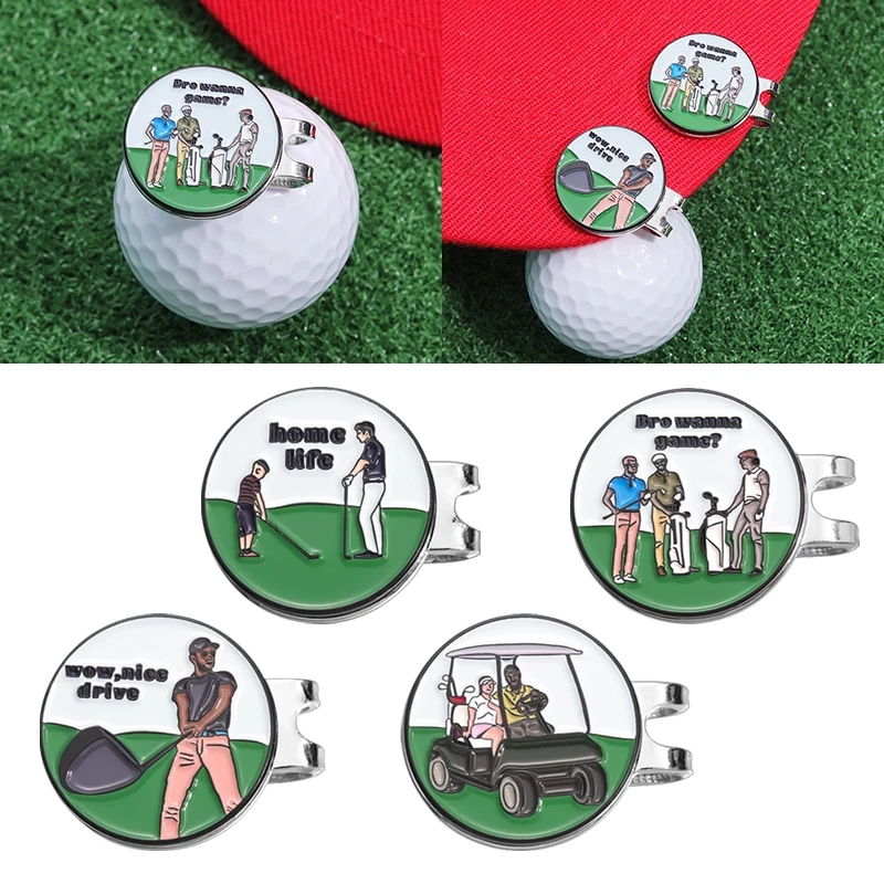 Golf Ball Mark with Magnetic Golf Hat Clip Marker Funny Gilmore One Putt Eagle Tiger Cap Design Golf Accessories Golfer Gifts