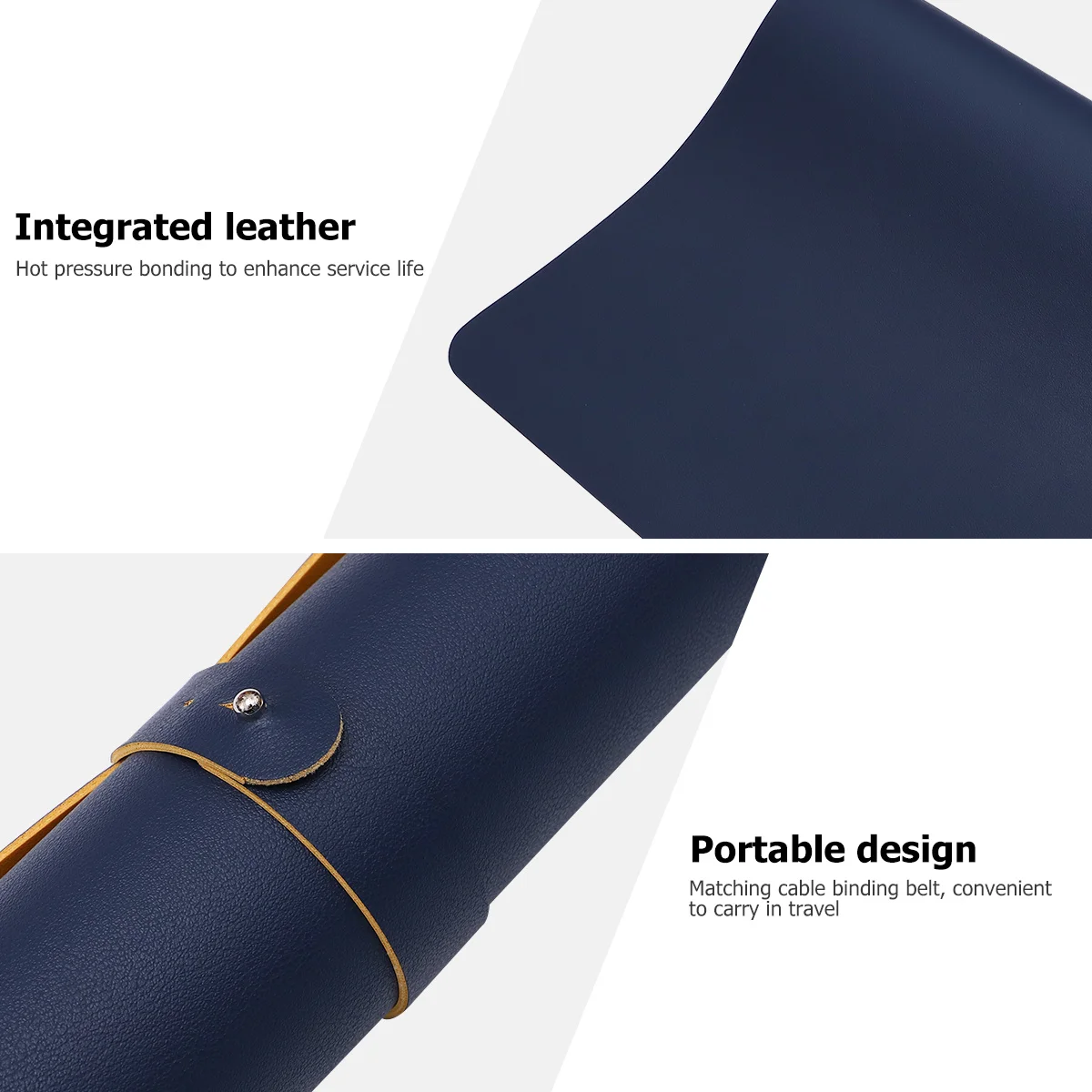 

Large PU Double-Sided Mouse Pad Soft Comfortable Gaming Laptop Mat Smooth Precise Control Yellow Dark Blue