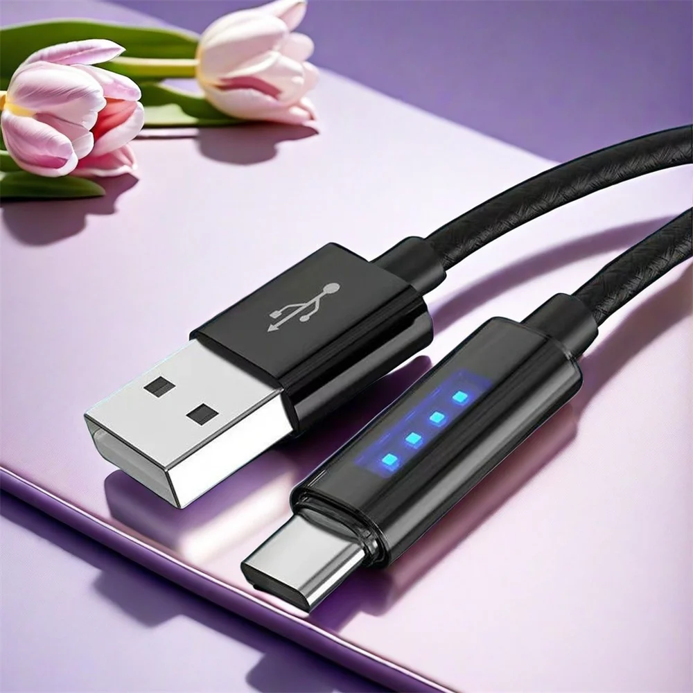 

USB Type A To C Cable For iPhone 15 16 Samsung Oneplus Xiaomi Redmi Honor Maverick Smart Power Off Fast Charging Data Cable