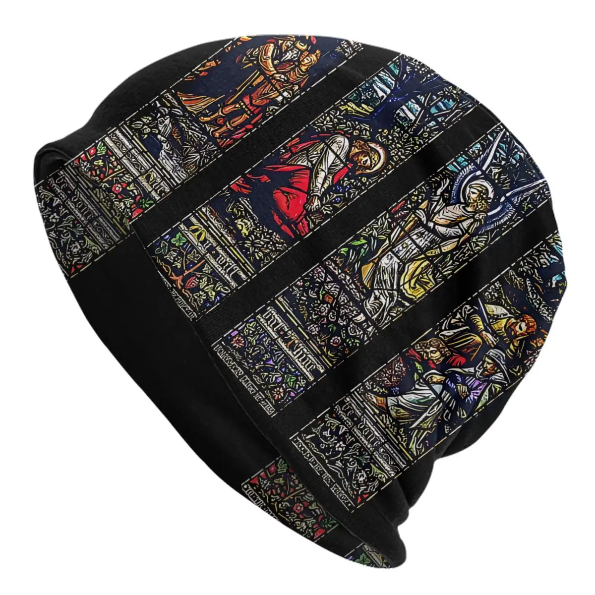 Christ In Gethsemane Stained Glass Bonnet Homme Outdoor Thin Skullies Beanies Christian Caps For Men Women Creative Hats