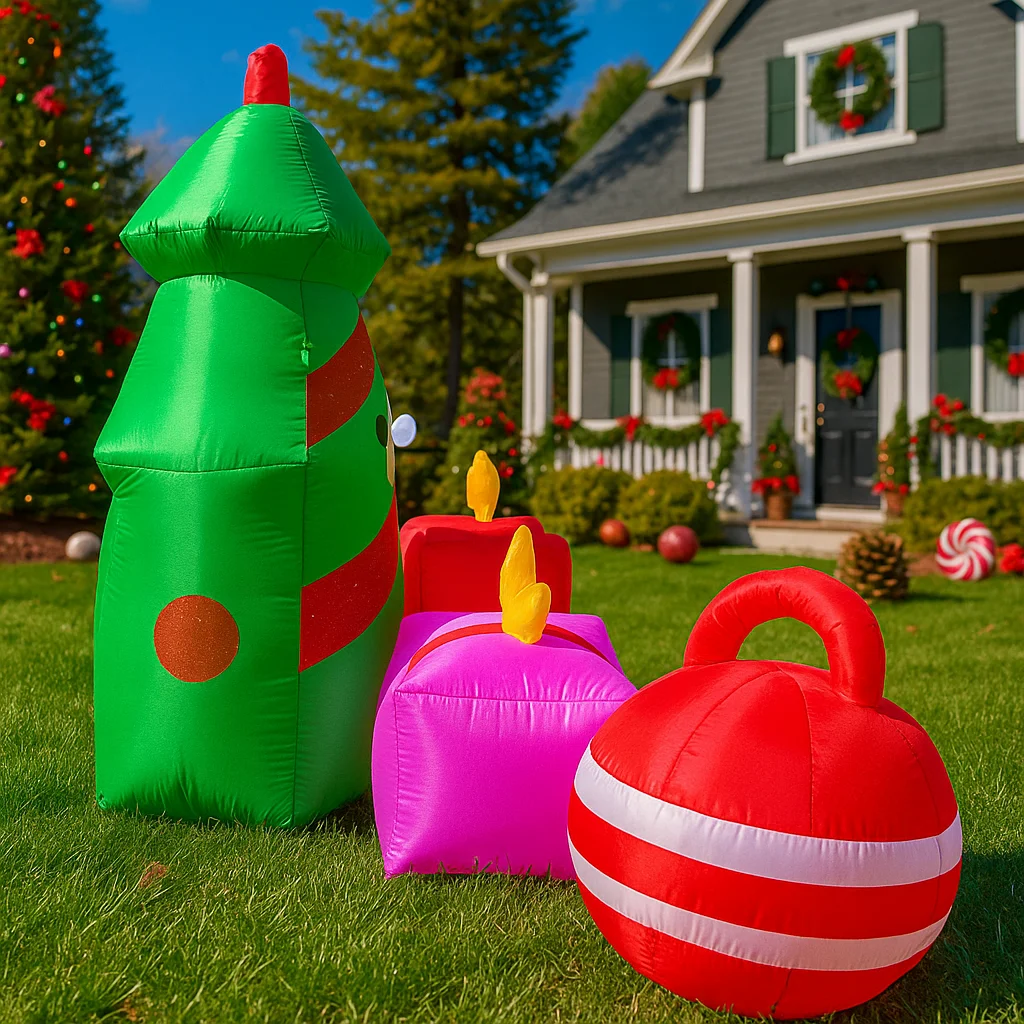 9.8FT Santa Claus Gift Teddy Bear Inflatable Christmas Decorations Xmas Ornaments Lights Outdoor Home Yard Holiday Party Decor
