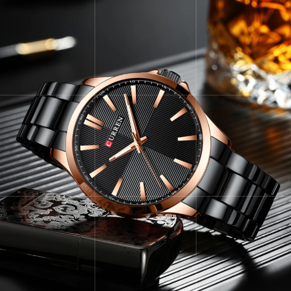 CURREN 8322 Luxury Steel Strip Men's Watch Waterproof Quartz Business Luminous Watches for Men Relogios Masculino Reloj Hombre