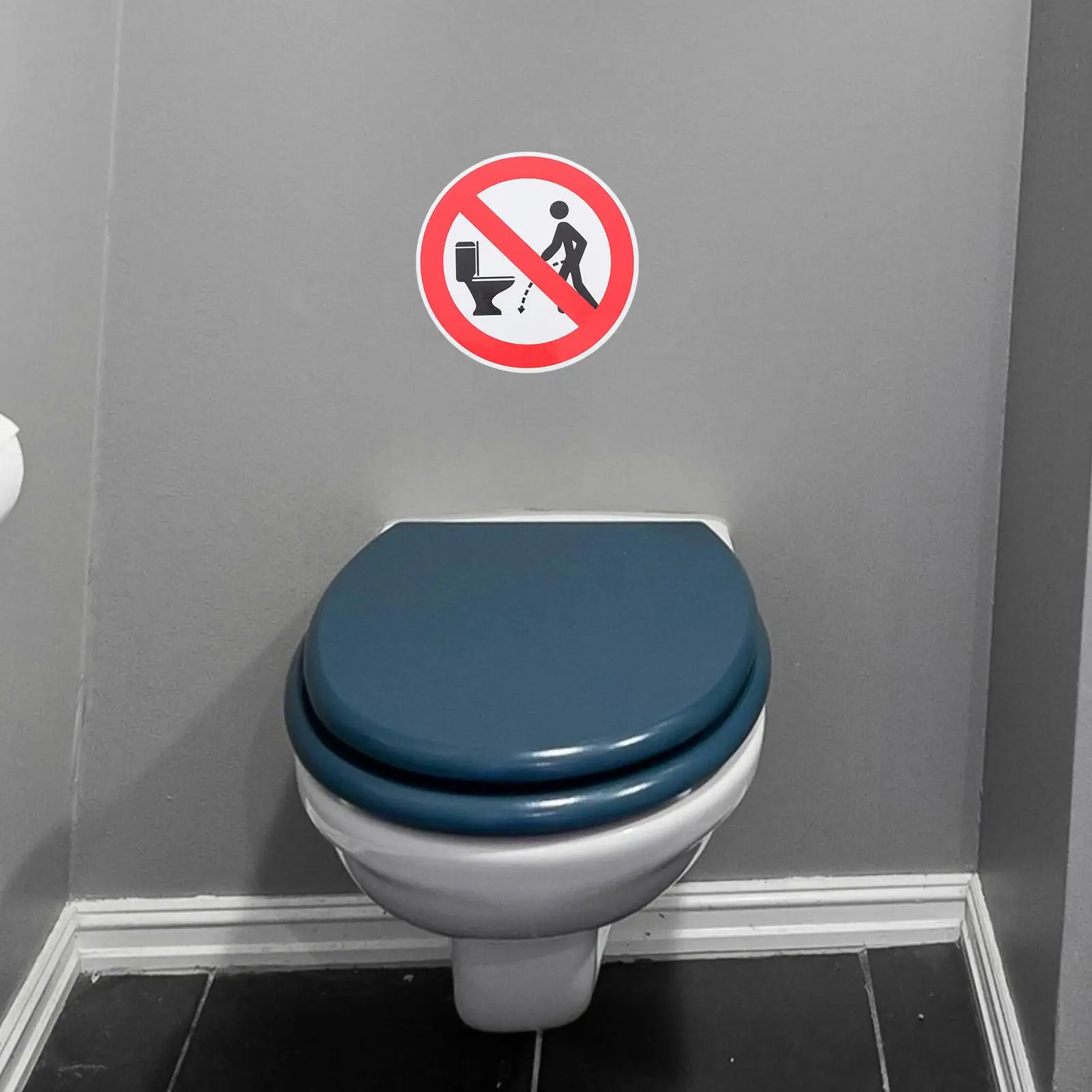 8 Pcs Bathroom Stickers No Public Restroom Signs Waterproof PVC Pee Reminder Cleanliness Enhancer Restroom Wall Decals Traffic