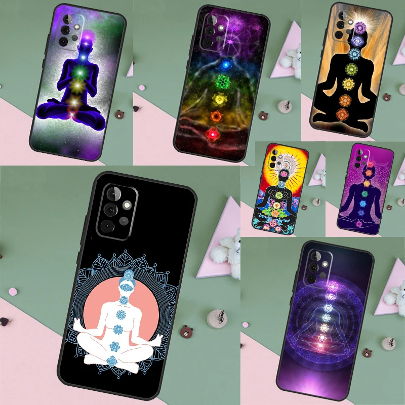 Mandala Chakra Yoga Case For Samsung Galaxy A13 A33 A53 A06 A17 A56 A36 A26 A16 A15 A35 A55 A34 A54 A52 A12 A32