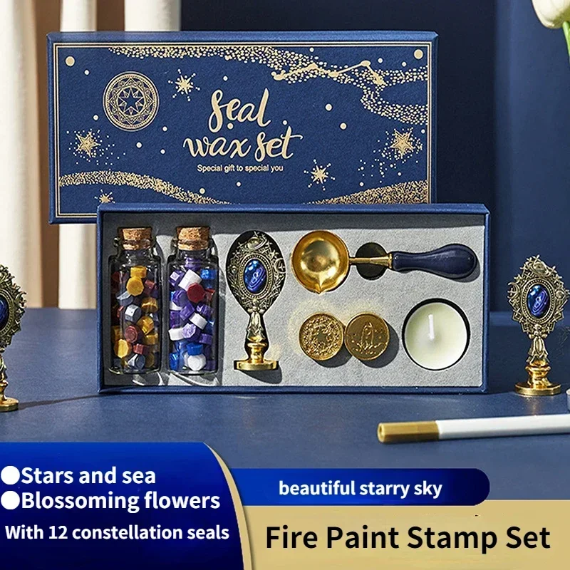 12 Constellation Wax Seal Stamps Gift Box Set DIY Envelope Sealing Craft Supplies Creative Birthday Gift Scrapbooking Decorative