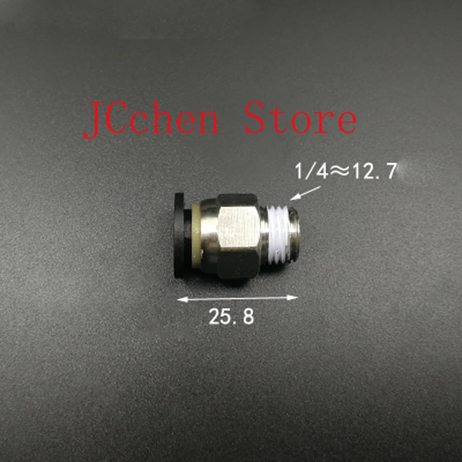 DN8 1/4" BSP Male x 10mm Hose Black Cap Brass Push In to Connect One Touch Fitting Pneumatic Air
