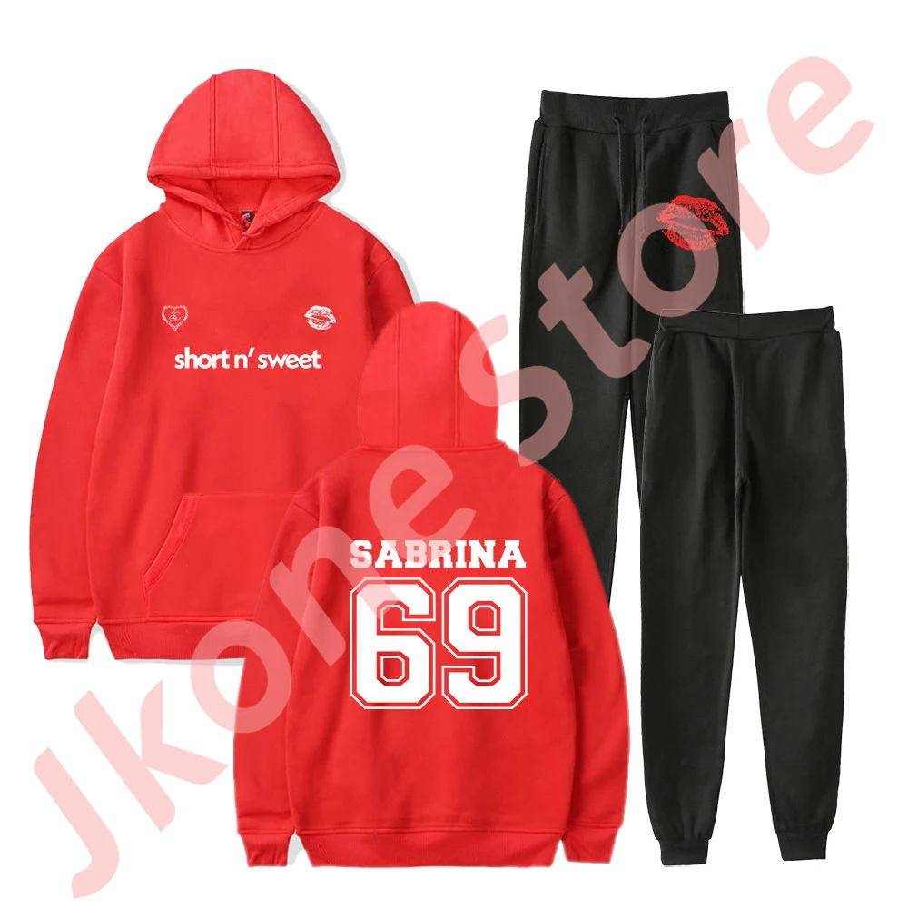 Sabrina Carpenter 69 Logo Merch Hoodies Jogger Pants Set Unisex Fashion Casual HipHop Streetwear