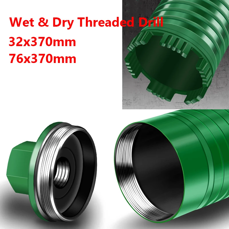 

Dry & Wet Concrete Drill Bit 32x370mm,76x370mm,Concrete Core Drill Bit for Air Condition, Wall Perforator, Hole Opener