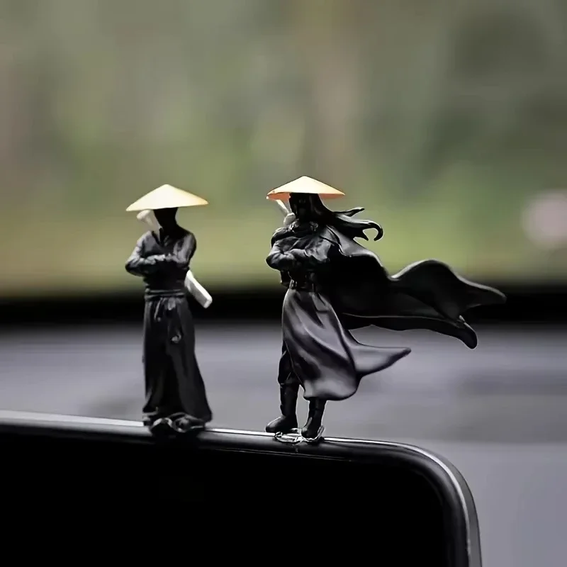 3Pcs 50Mm Resin Mini Figures Model Ancient Japanese Chinese Ninja Samurai Warrior Modeling Cool Miniature Car Decoration Gifts
