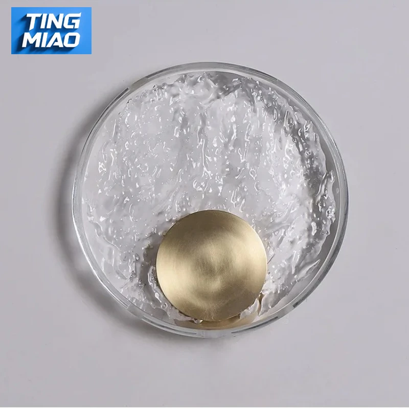 

Красивый медный хрустальный настенный светильник, роскошный дизайнерский светильник для спальни, прикроватная тумбочка, простой круглый фон для гостиной, настенные светильники для коридора