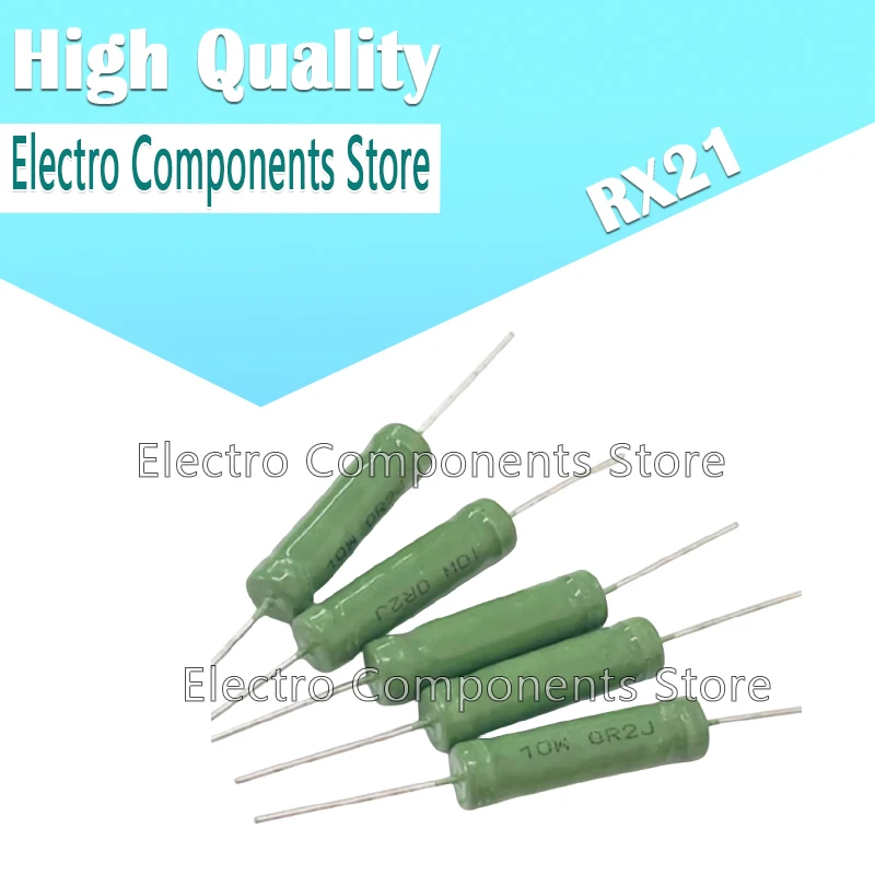 10PCS RX21 5W 6W 10W Wire Wound 5% Resistance 3.3R 3.6R 3.9R 4R 4.3R 4.7R 5R 5.1R 5.6R 6.2R 6.8R 7.5R Resistor RX21-10W RX21-5W