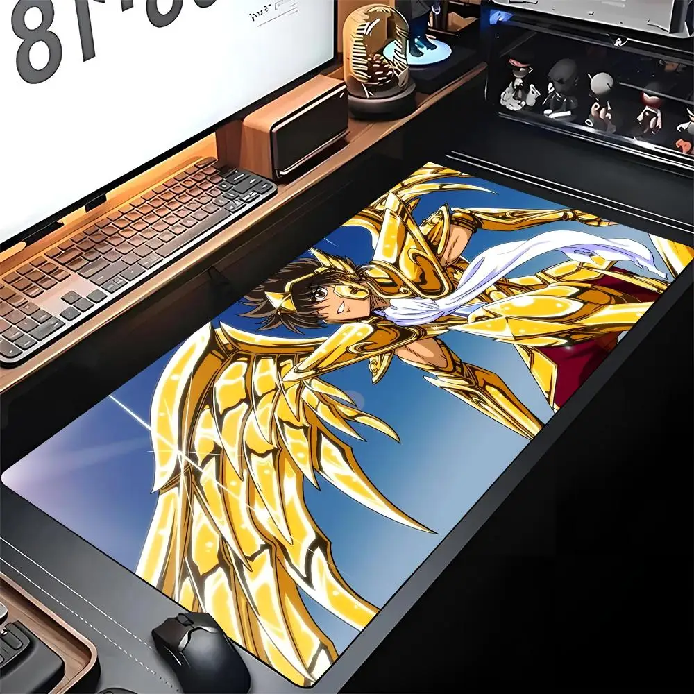 SaintS S-SeiyaS Hyoga Shiryus Mouse Pad Edge Simple Big Gaming Locking Computer Gamer Large Rubber Art Mousepad Laptop Desk Mat