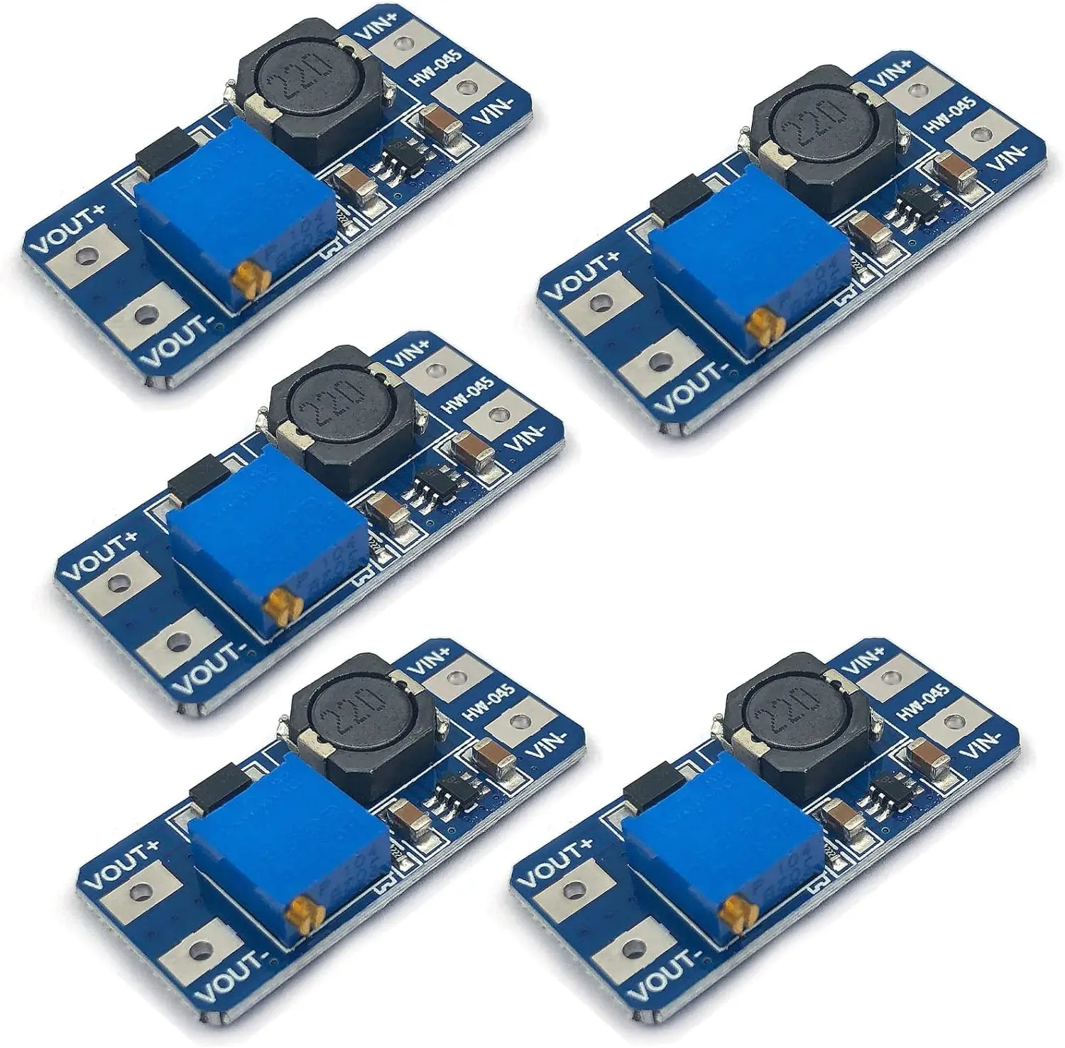 5PCS MT3608 DC-DC Step Up Converter Module Adjustable Booster Power Supply Module Voltage Regulator 2A Max 2V-24V To 5/9/12/28V