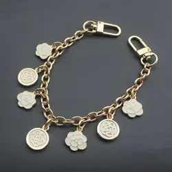 Torba na ubrania Charm Chain - DIY 7mm łańcuszki ozdobne z kwiatami krótkie złote łańcuchy na designerskie torby, torebki, sprzęgła, torebki