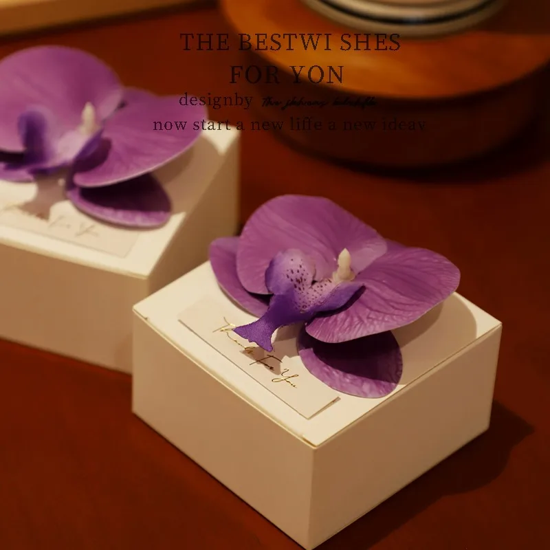 10/20/30 قطعة فراشة الأوركيد مربع كاندي صندوق حلوى الزفاف التعبئة والتغليف استحمام الطفل لوازم الحفلات #4