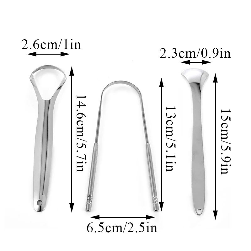 1pcs Tongue Scraper Cleaner Stainless Steel Tongue Cleaning Tools Washable Tongue Scrubber Oral Hygiene Tool Accessories