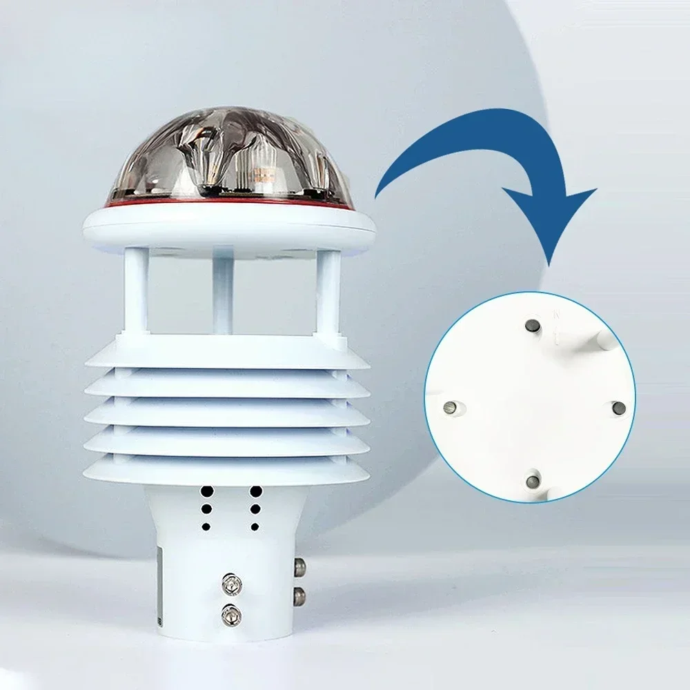 

6 In 1 Automatic Ultrasonic Weather Station Sensor For Wind Temp Humidity Pressure Rainfall Monitoring Detector