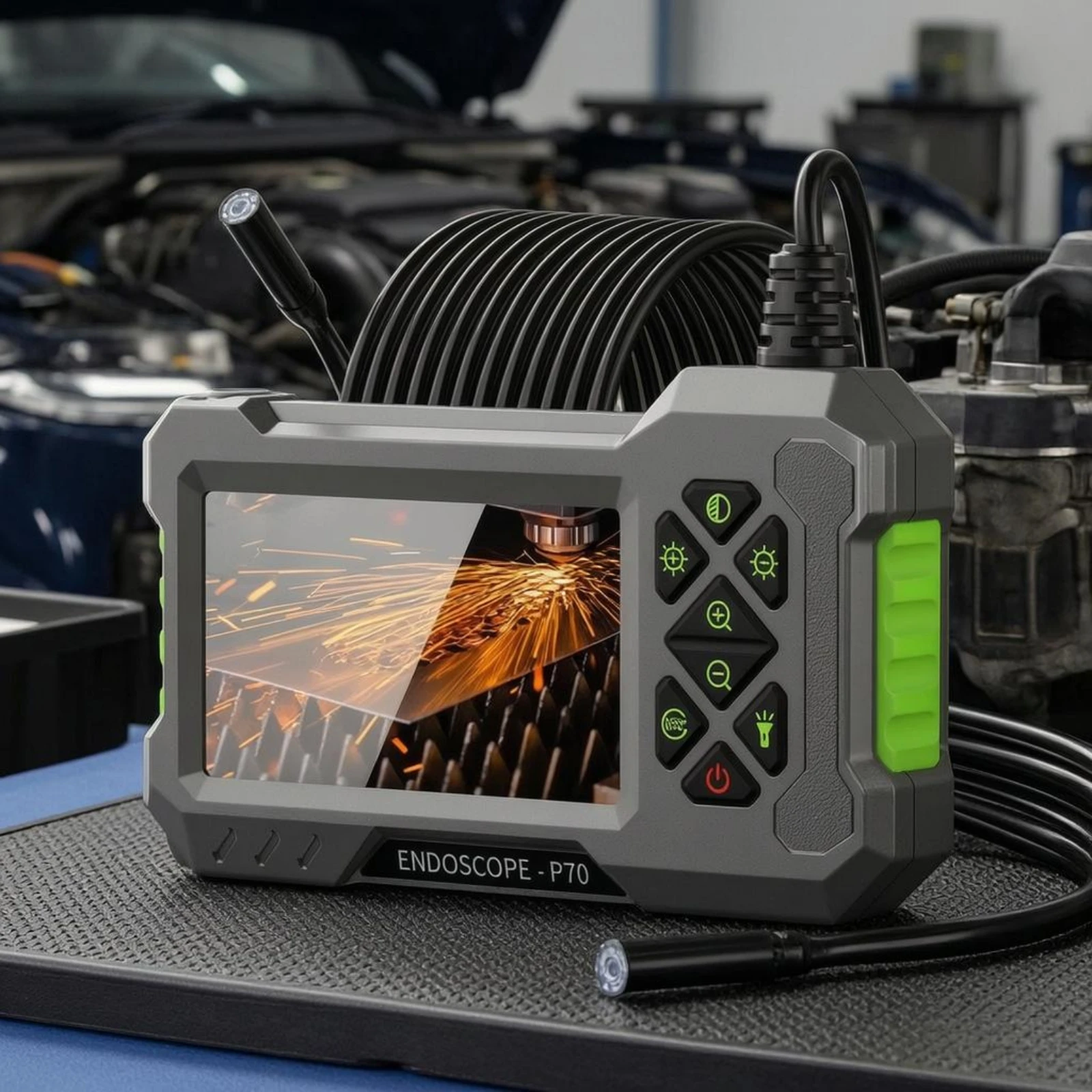 Industrial Endoscope IP67 Water Resistant Industrial Endoscope Camera Borescope LED Lights Snake Camera Plug and Play