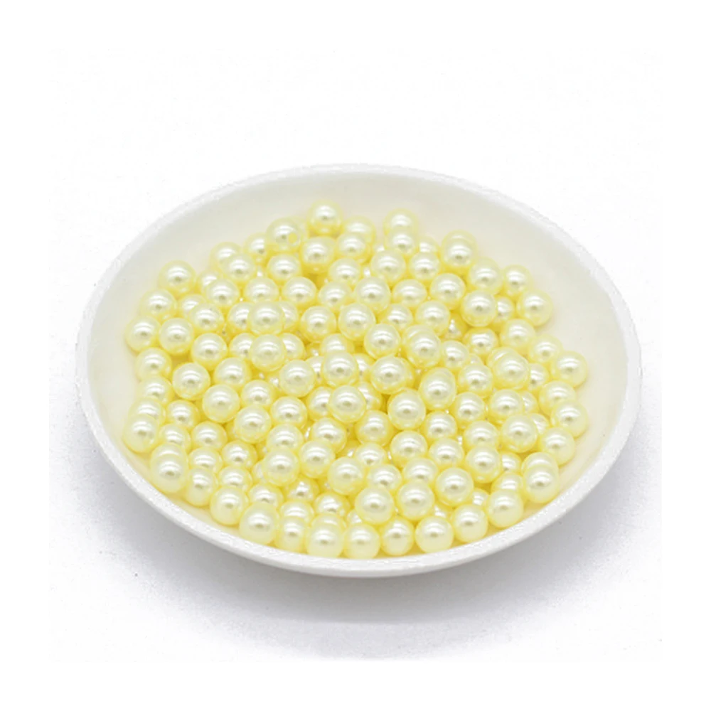 100-1000Pcs Imitation Pearls Without Hole Round Beads DIY Jewelry Making Findings Bracelets Necklaces Crafts Accessories