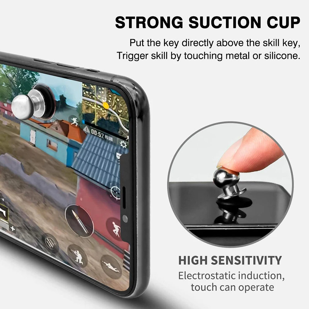 New Metal PUBG Mobile Phone Screen Trigger Button Suction Cup Mobile Game Target Shooting Button Easy Control Win Game