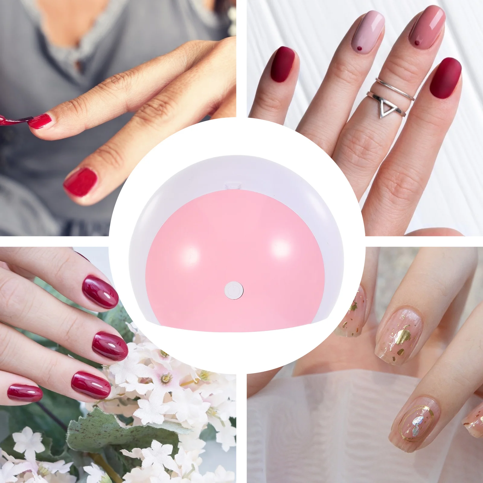 

48W Nail Quick Drying Nail Art Lamp Manicure Tool Portable Reusable PP Dryer Household Stylish Beautiful