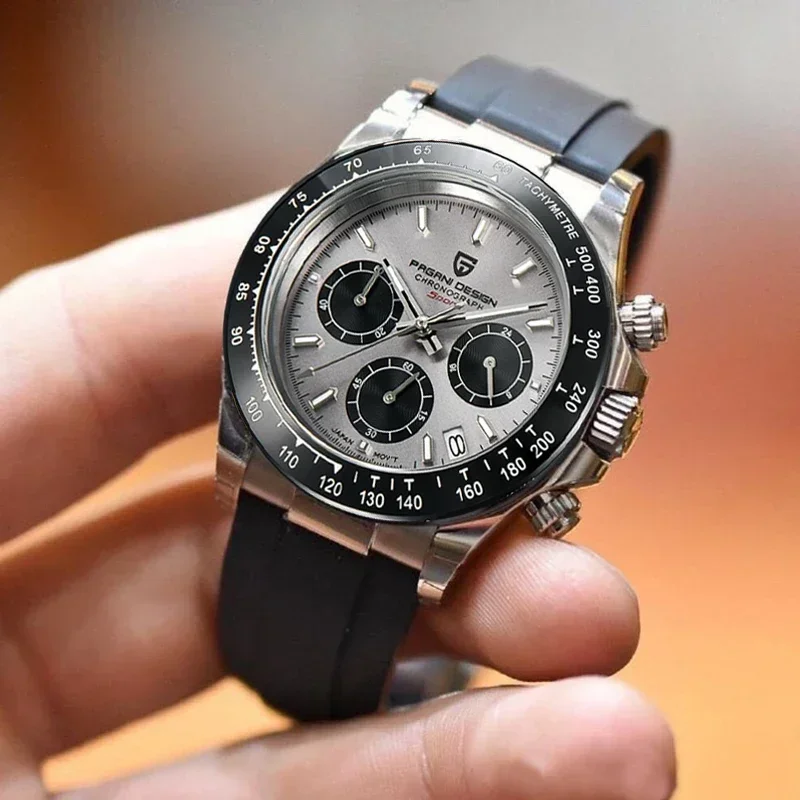 2024 New PAGANI DESIGN Quartz Watch Men Top Brand Automatic Date Wristwatch Silica gel Waterproof Sport Chronograph Clock Mans