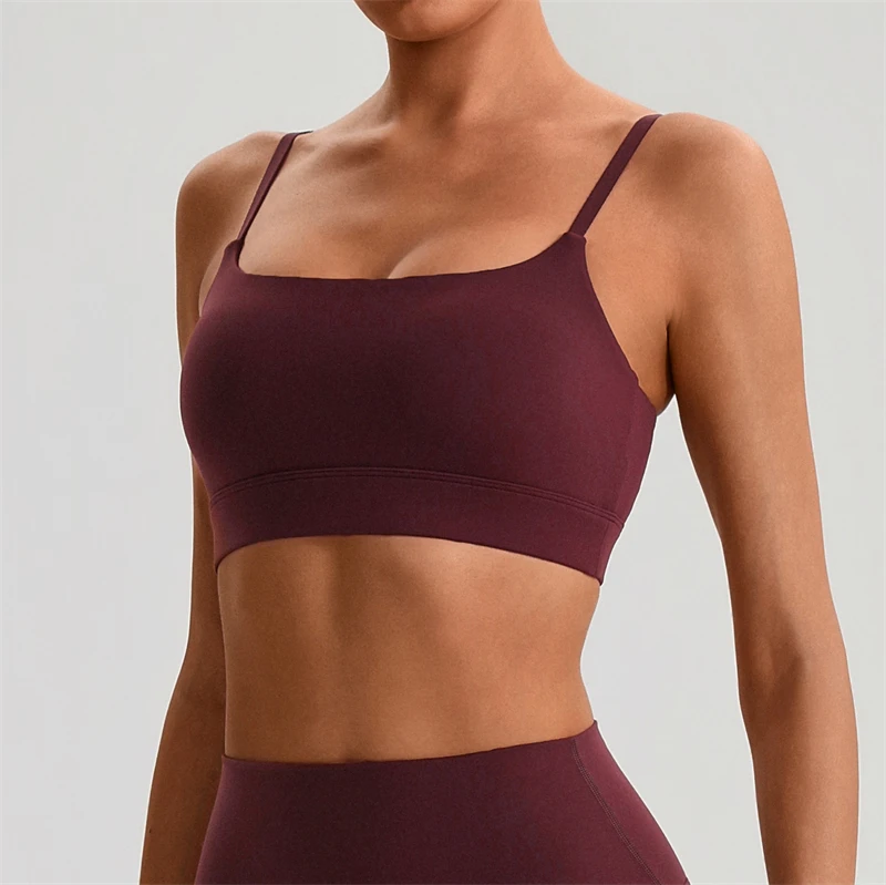 Sports Bra Adjustable Buckle Fitness Bra Women Gym Yoga Crop Tank Top Workout Bralette Push-Up Underwear With Chest Pad