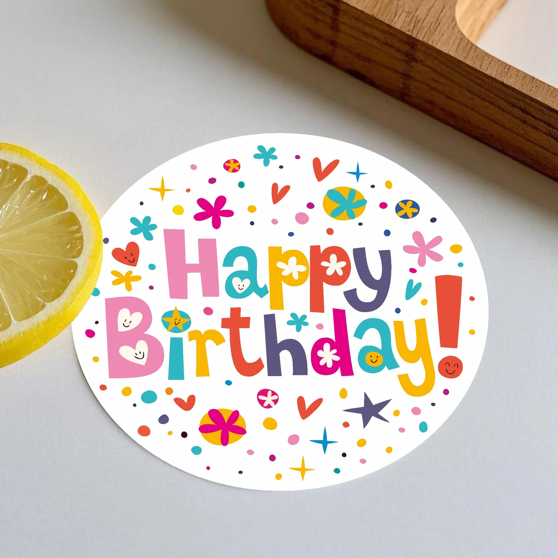 10 Sheet 60pcs Colorful Happy birthday Sticker Adhensve Label Baking Sealing Label Kids Gift a Kindergarten Paper Sticker