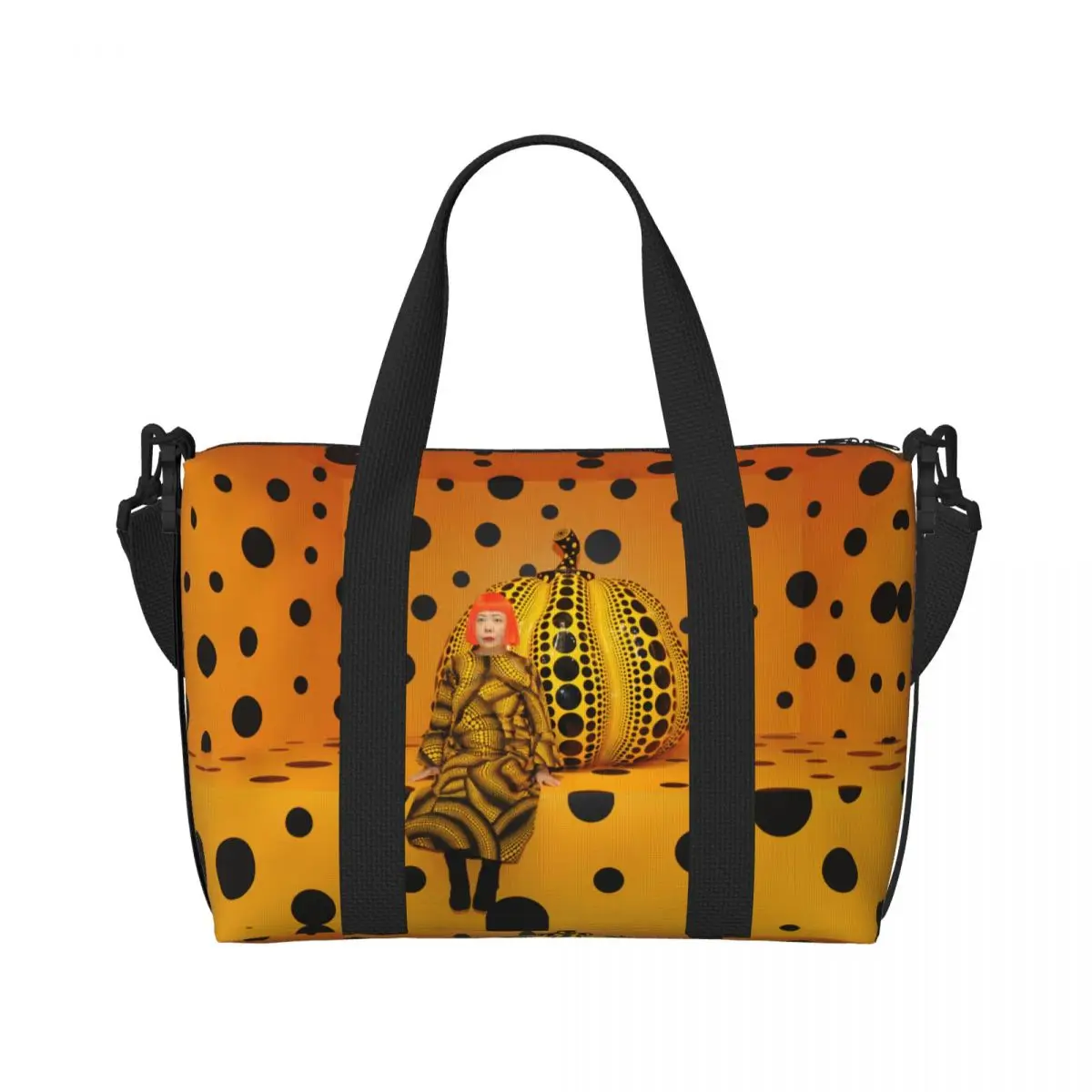 Custom Yayoi Kusama Pumkin Groceries Tote Shopping Bag Women Large Capacity Abstract Art Beach Gym Travel Bags