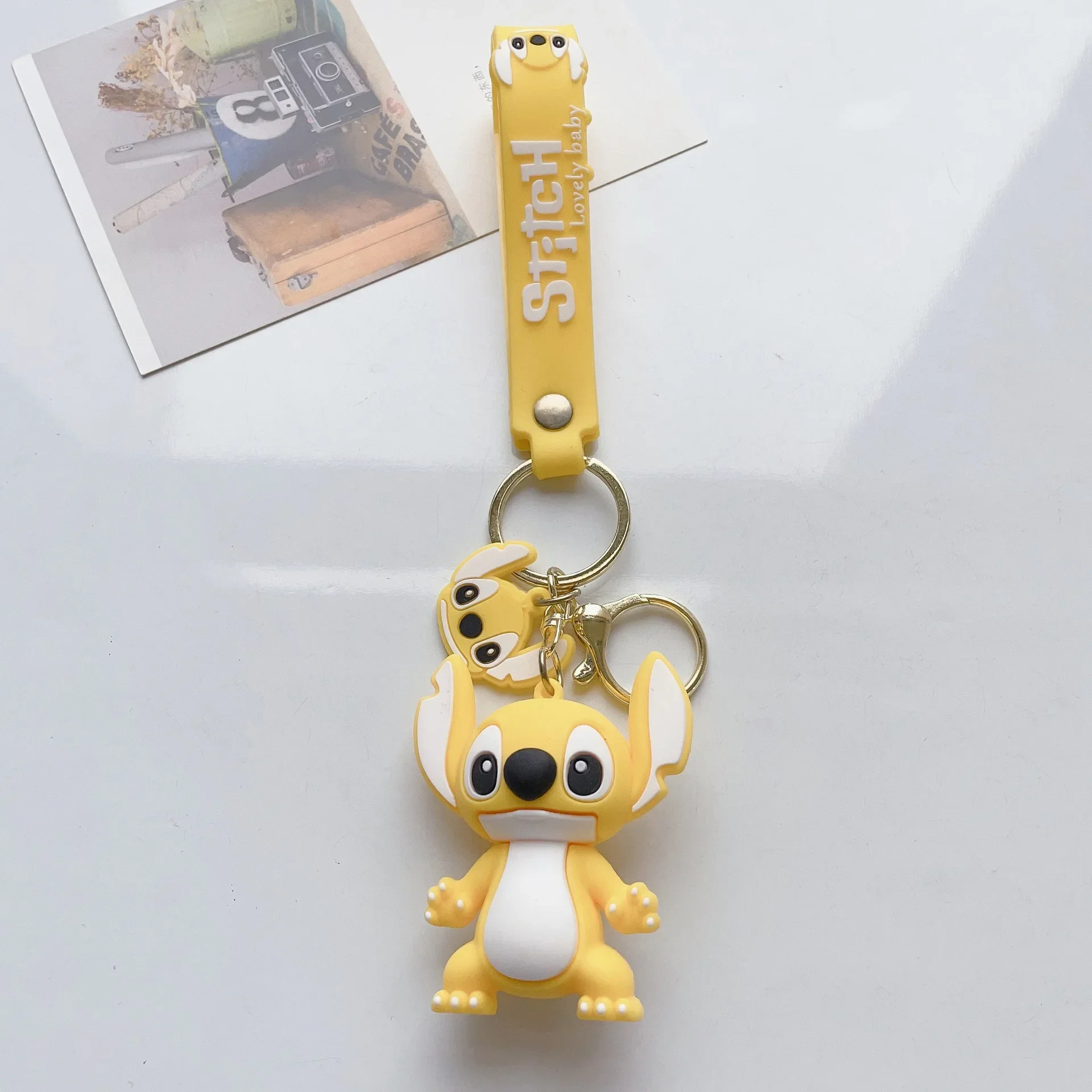 Disney Creative Cartoon 3D Silicone Stitch Pendant Keychain for Women Men Teens Backpack Bag Car Keys Accessories Gifts for Fans