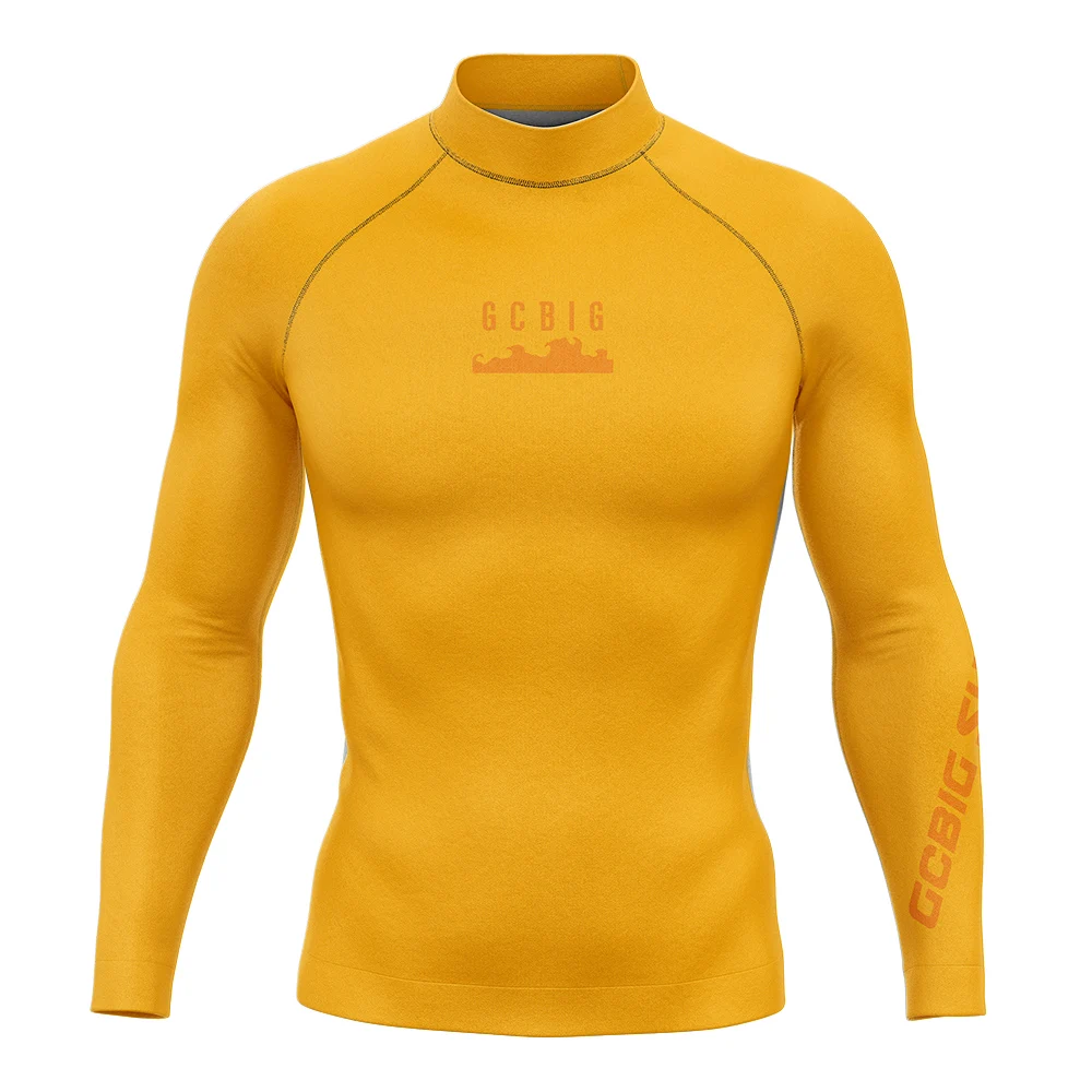 Surfing Swimming Diving T-Shirts Tight Long Sleeve Rash Guard Swimwear Men's UV Protection Surf Clothing Beach Floatsuit Tops