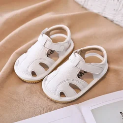 Baby Girls Boys Summer Sandals Soft Bottom Genuine Leather Kids Children Beach Sandals Infant Anti-collision Toddler Shoes