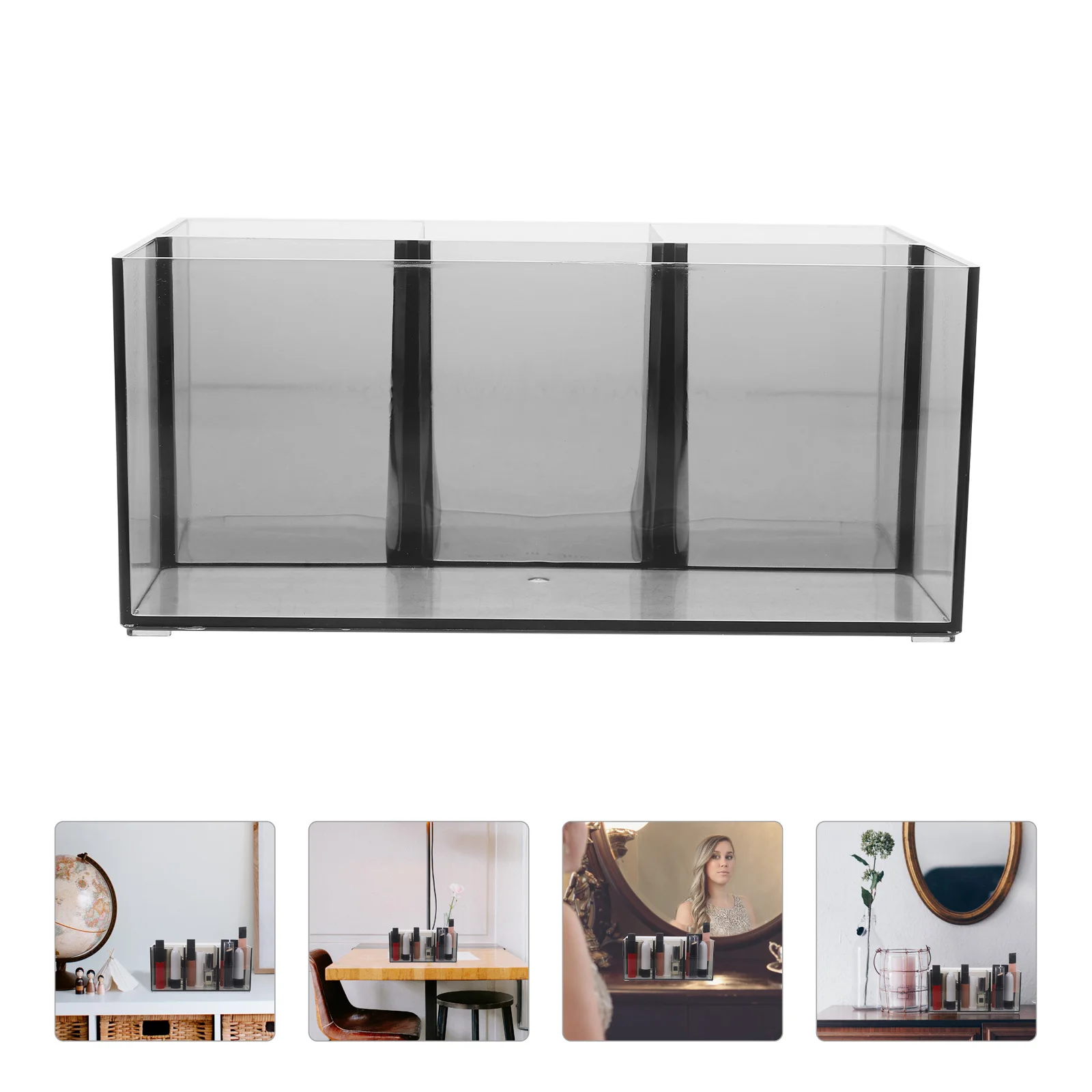 Eyebrow Makeup Brush Storage Container Dressing Table Pencil Holder Clear Organizer