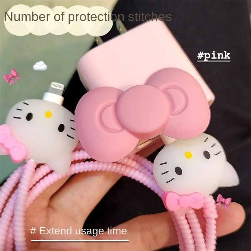 Sanrio Hello Kitty 3D Case for Apple 18/20w Charger Protective Case Cute Cartoon Charger Case for Iphone 15 14 13 Pro USB Sleeve