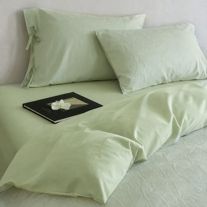Bow Tie Rope Design Bedding Set, High-quality 100% Cotton Combed, Jacquard Cover Set, King Queen Size for Home Bedroom Decor