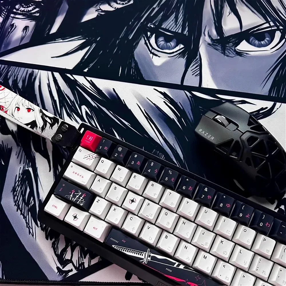 GEFENSI Personalized Japanese Cherry Keycap Set PBT 134 Keys For MX Switch HI75 HI8 Wooting 84/75/87/96/104/108 Mechanical Keybo