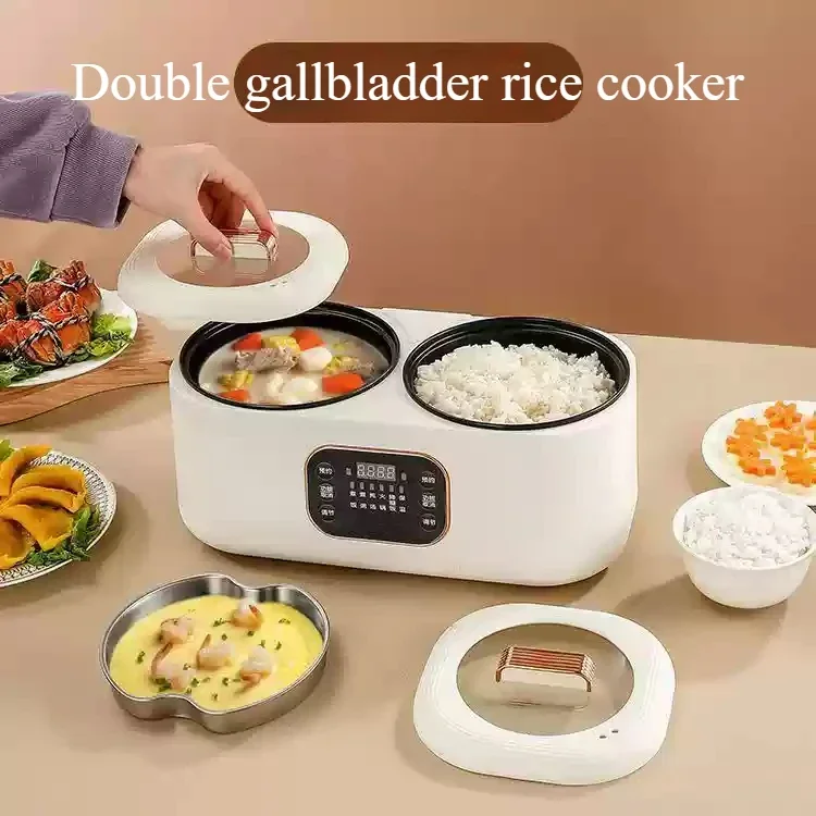 Double-bile rice cooker pot household large-capacity non-stick multi-function intelligent reservation cooking