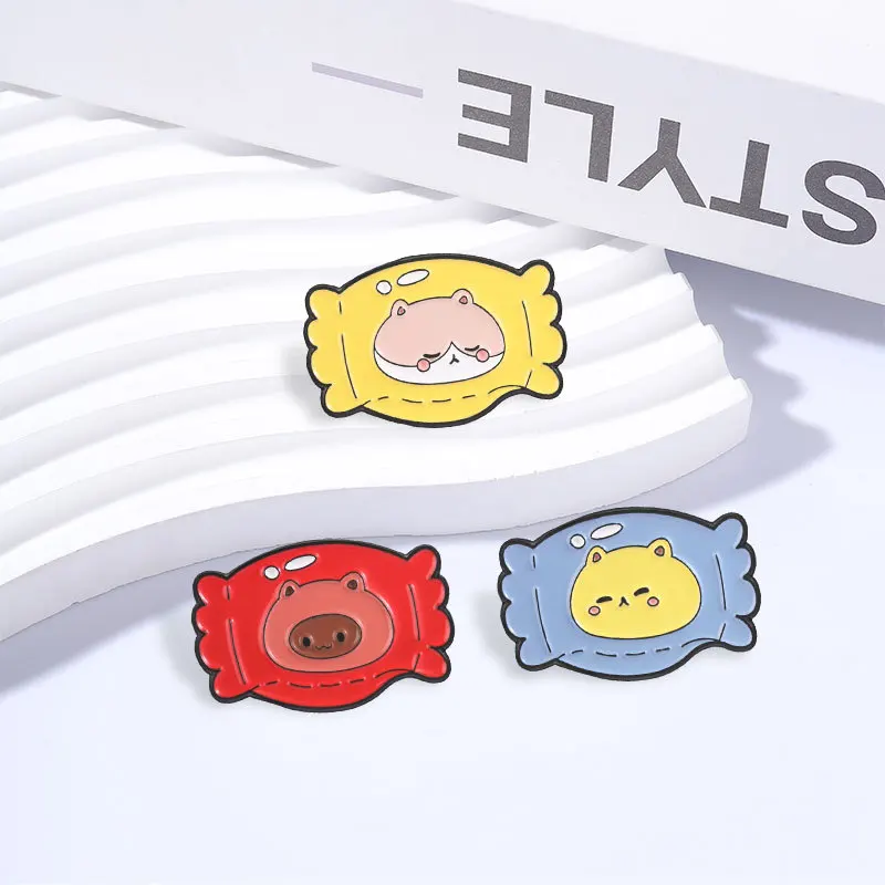 New Candy Animal Series Metal Badge Cartoon Image Brooch Clothing Backpack Matching Accessories