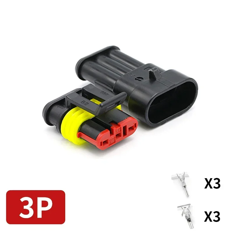 NONE 20/50/100Sets 1,5 Serie AMP Automobilanschlüsse 1/2/3/4/5/6 Pin Super Seal Wasserdichter elektrischer Kabelstecker PA66 Nylon 4