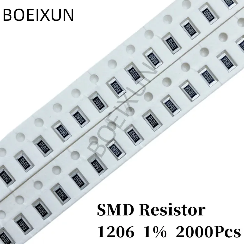 2000Pcs 1206 1% Smd Resistor 100R 120 150 240 330 360 430 470 510 680 820Ohm 1K 10 22 33 36 43 47 51 56 62 68 75 82K  1 2.2 3.3M