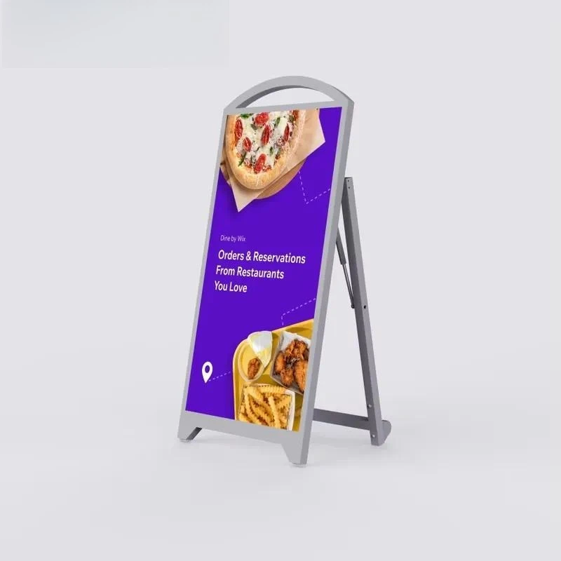 Waterproof IP65 Outdoor Portable Moveable Advertising Player Battery Powered Foldable LED Digital Signage Screen