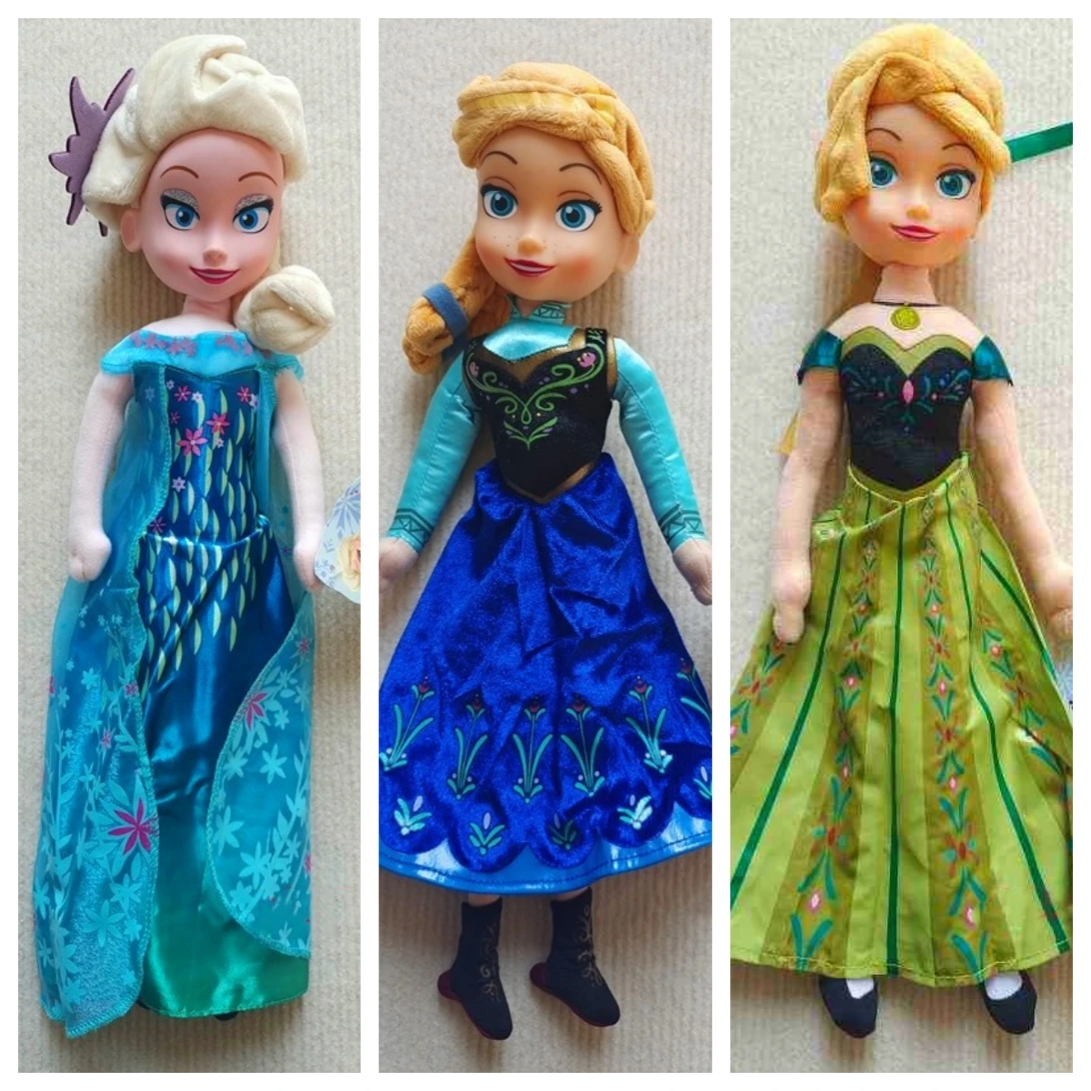 Disney Frozen Children's Plush Toy - Princess Elsa and Anna Sister Dolls, Soft and Life-like Stuffed Toys, Ideal as a Girl's Bir