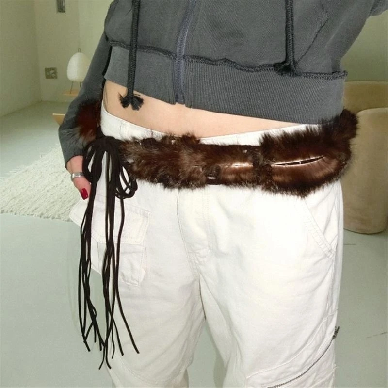 

Vintage Western Wild Belt Patched Corset Belt Plush Waist Belt Daily and Formal Dressingup Belt Cool Waist Accessories