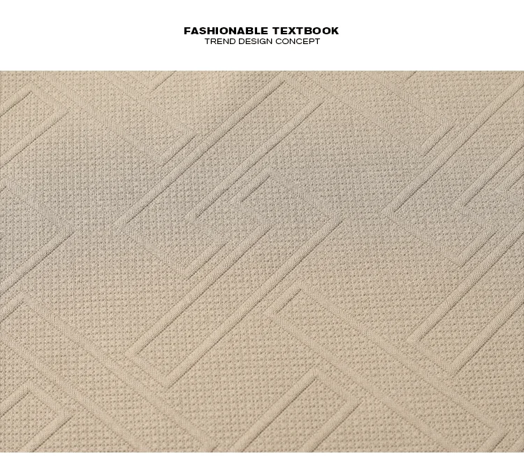 Herren-Oberteil mit Rundhalsausschnitt und langen Ärmeln, geometrischer, erhabener Textur, Jacquard-Stoff, locker geschnitten, geeignet für Büro, Pendeln und Freizeitoutfits. – Detail 3