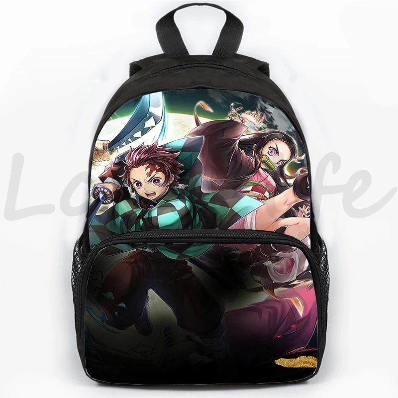 กระเป๋านักเรียนลาย Demon Slayer Mochila ประถมกระเป๋าเป้นักเรียนหนังสือกันน้ำกระเป๋าเป้ผู้หญิงแล็ปท็อปผู้ชาย