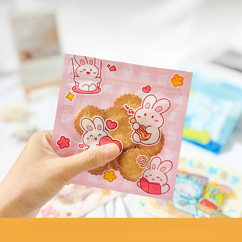 100 الكرتون لطيف رائعتين اكسسوارات مشبك شعر التعبئة والتغليف حقيبة تخزين المجوهرات كابل بيانات حقيبة عزل العناصر الصغيرة الذاتي حقيبة عزل