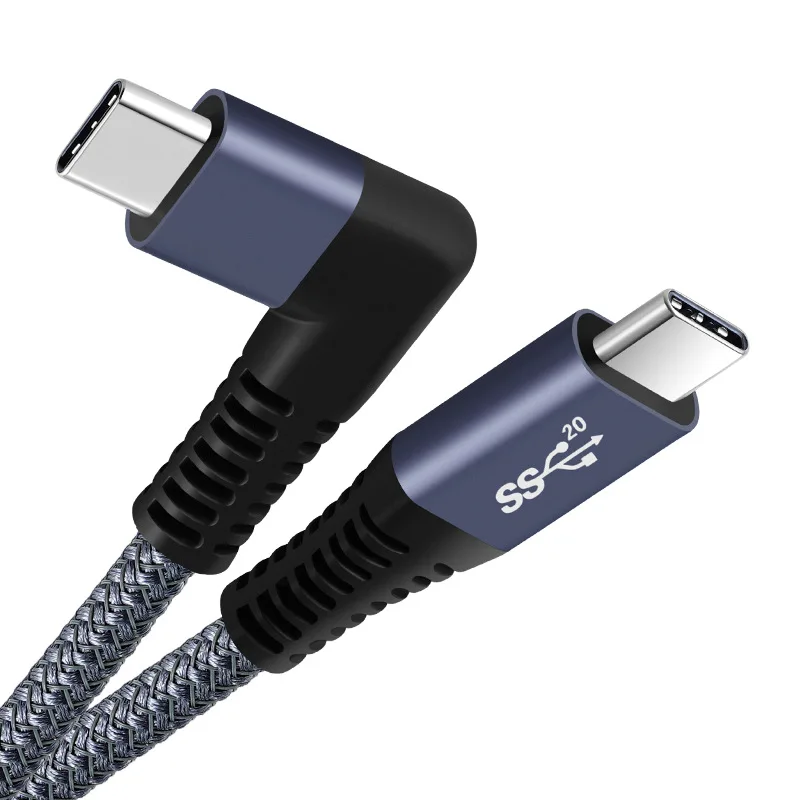 90 Degree Right Angle USB C to Type-C 100W Charging Cord with E-Marker 4K@60Hz Display 20Gbps Data Cable for Thunderbolt3 Laptop