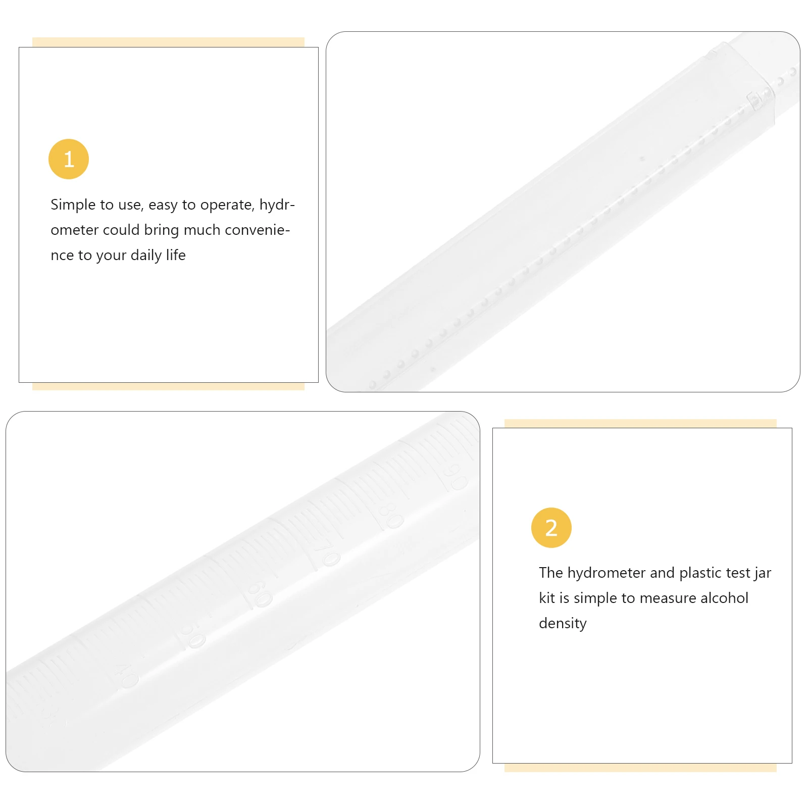 

Alcohol Hydrometer and Plastic Test Jar Kit Easy to Use for Home Wine Beer Brewing 1Set Alcohol Hydrometer Plastic Test Jar