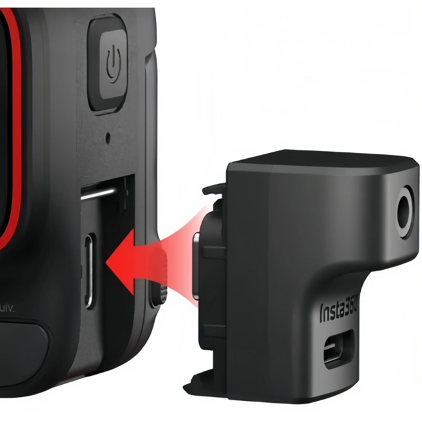 Insta360 Ace Pro 2 / Ace محول ميكروفون 3.5 ملم توسيع شحن الصوت والنوع C لكاميرا الحركة